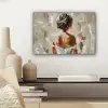 Vrouw - Verf - Abstract - Beige - Modern canvas 2cm klein -sfeer6