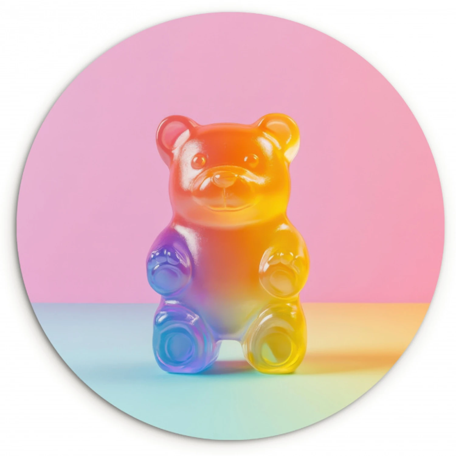 Pastel - Snoep - Gummy KitchenYeah - Keuken - Wandcirkel Forex klein -3d