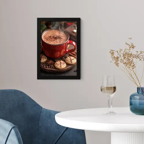 Chocolademelk - Mok - Winter - Kerst - Gezelligheid fotolijst zwart zonder passe partout klein -sfeer4