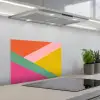 Driehoeken - Kleurrijk - Abstract keuken achterwand spatscherm klein -3d_schuin