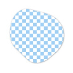 Schaakbord - Klassiek - Blauw Wandcirkel Organisch Aluminium middel 851 -3d