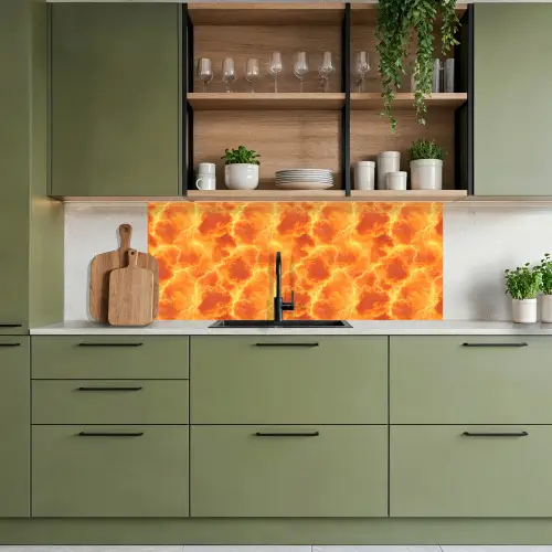 Bliksem - Storm - Oranje keuken achterwand 2 middel 871 -sfeer3