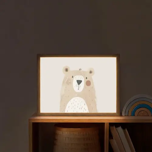 Beer - Dier - Wilde dieren Light Box met batterij (Wandlamp kind) middel -sfeer1_kind