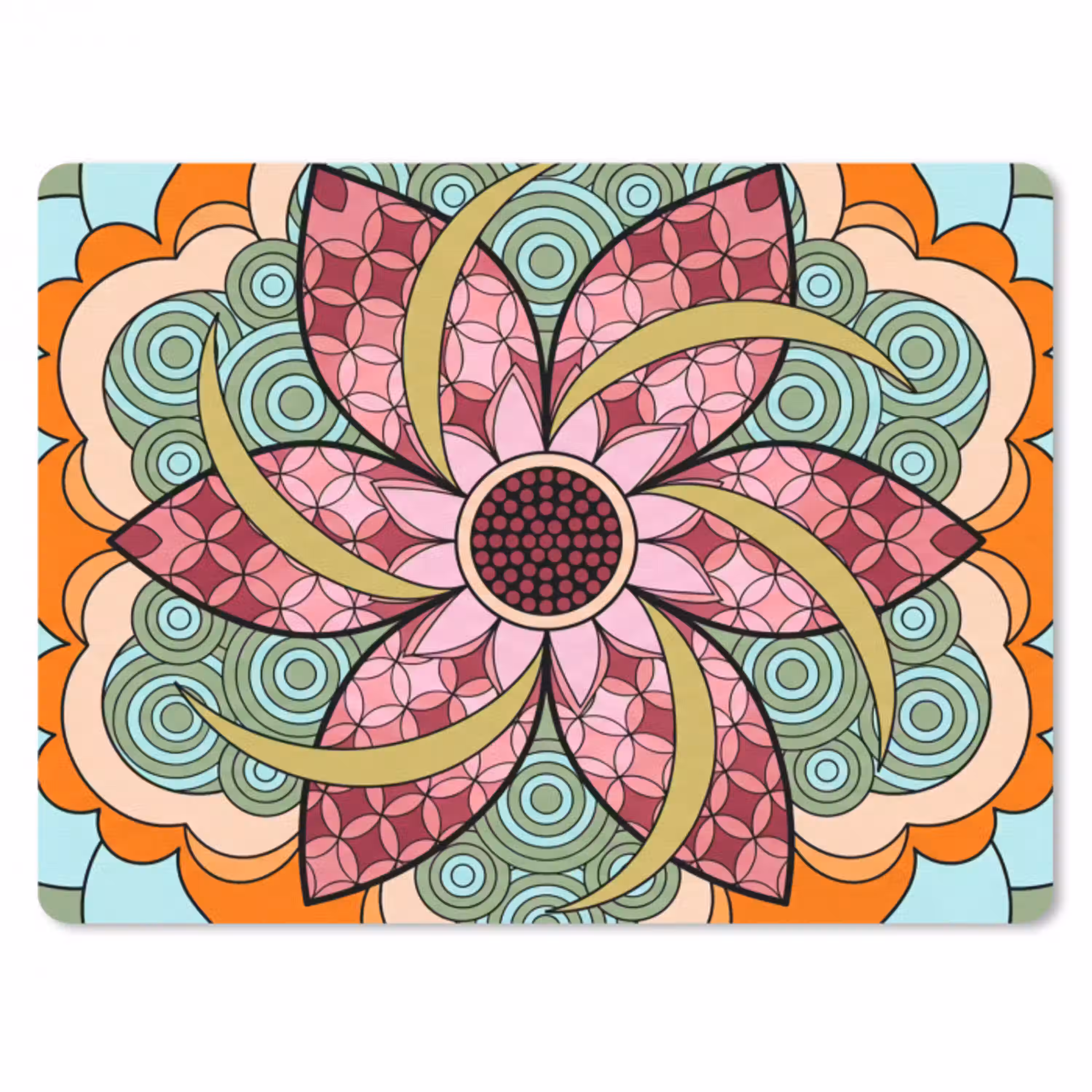 Mandala - Geometrisch - Kunst - Decoratief - Kleurrijk muismat rubber klein -3d