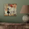 Graffiti - Banksy - Meisje - Street art aluminium wit klein -sfeer2