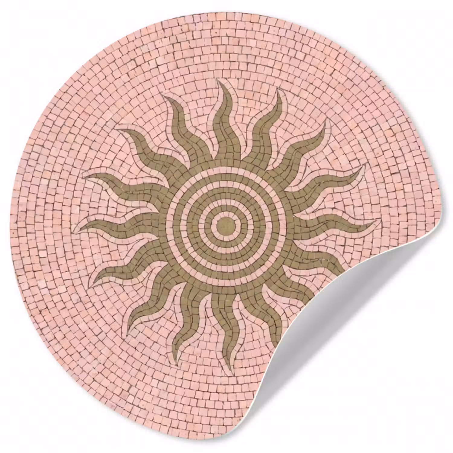 Behangcirkel - Mozaïek - Zon - Patroon - Klassiek - Roze