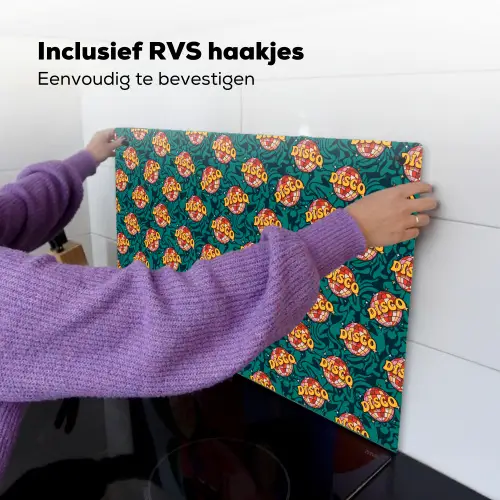 Groen - Disco - Patroon Inductie beschemer met haakjes klein 777 -ky-ophangen-nl