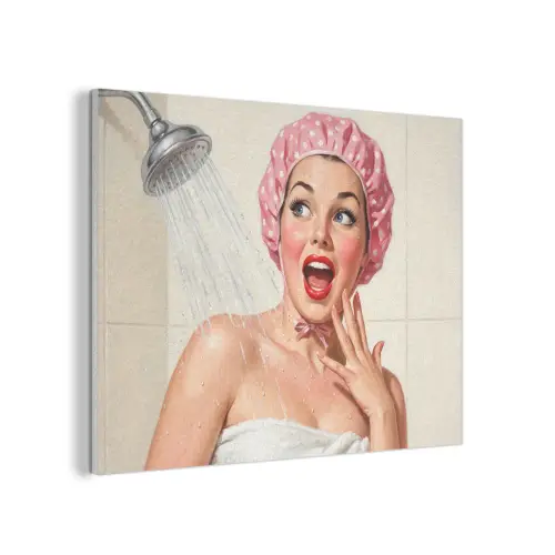 Vrouw - Douche - Roze PET vilt klein -3d