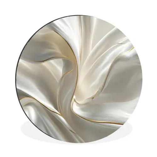 Stof - Plooien - Goud Wandcirkel aluminium klein -3d
