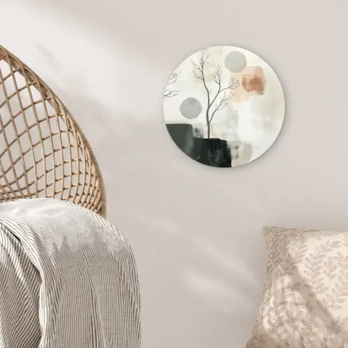 Wabi sabi - Beige - Plant Wandcirkel plexiglas klein -sfeer5