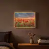 Zonsondergang - Klaprozen - Rood - Bloemen - Veld - Natuur Light Box met batterij (Wandlamp) middel -sfeer4