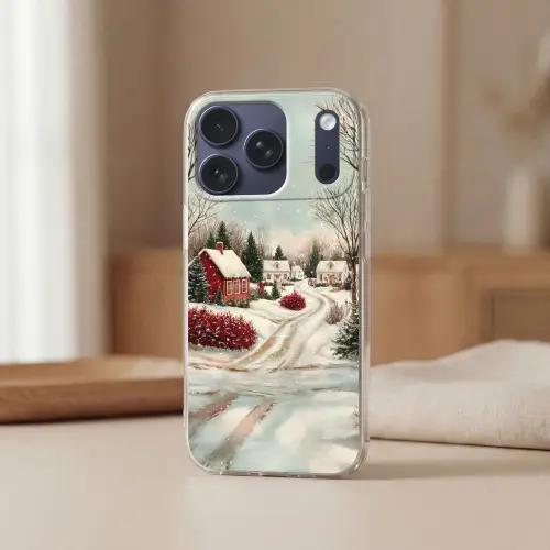Kerstsfeer - Landelijk - Rood Telefoonhoesje iPhone 17 Pro klein -sfeer2
