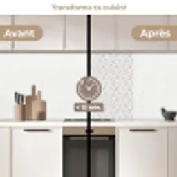 Grafisch - Patroon - Modern -  Opvallend keuken achterwand 2 middel 865 -voor-na2_FR