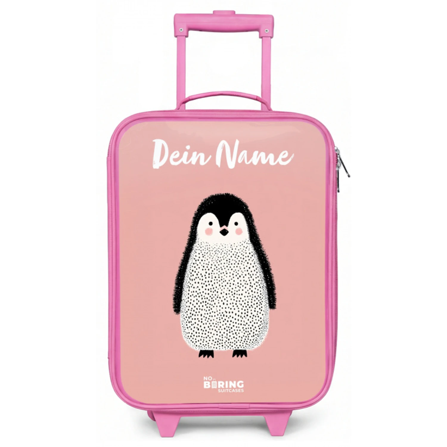 Pinguïn - Stippen - Roze - Minimalistisch Kinderkoffer - Roze klein -zz3dotto