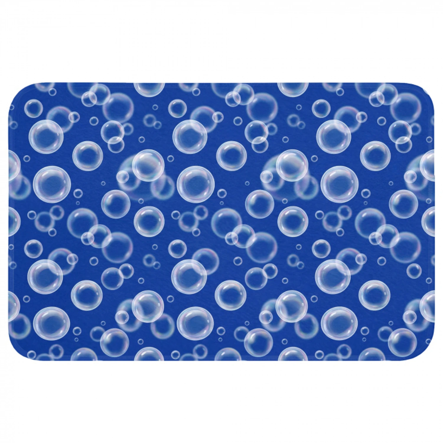Bubbels - Patroon - Blauw Badmat klein -3d