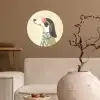 Hond - Zonnebril - Sjaal Wandcirkel behangsticker klein -sfeer1