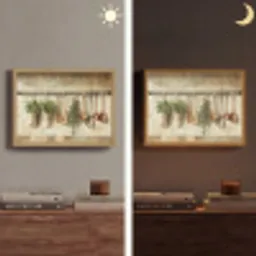 Hout - Keukengerei - Stilleven - Tegels Light Box met batterij (Wandlamp) middel -sfeer3