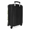 Golvende strepen in groene tinten NBS - Handbagage koffer - Kinderen Unisex middel -achterkant