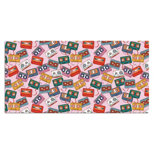 Cassette - Patroon - Roze Muismat XXL klein 681 -3d_leeg