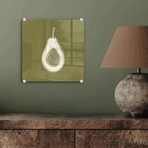 Avocado - Minimalistisch - Illustratie - Groen plexiglas 5mm klein -sfeer3