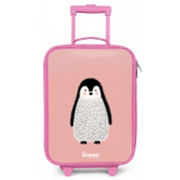 Pinguïn - Stippen - Roze - Minimalistisch Kinderkoffer - Roze klein -zz3dotto