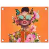 Vlinders - Vrouw - Zonnebril - Kleurrijk tuinposter los doek klein -3d