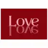 Love - Spiegeling - Rood poster papier klein -3d