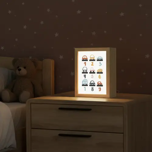Getallen - Educatief - Leren tellen - Cijfers oefenen voor kinderen - Auto's - Voertuigen Light Box met kabel klein -sfeer1_kind