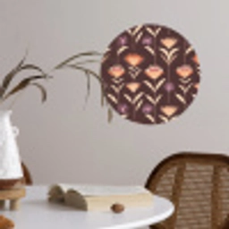Elegant - Retro - Bruin Wandcirkel behangsticker klein 186 -sfeer3