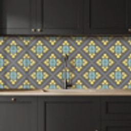 Design - Ruit - Bloemen - Grijs keuken achterwand 2 middel 871 -sfeer1