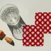 Retro - Patroon - Kleurrijk onderzetter kurk middel 366 -sfeer4