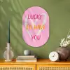 Lucky - Love - Valentijn - Roze Wandcirkel Ovaal Forex klein -sfeer2
