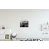 Schotse hooglander - Kalf - Zwart - Wit textielposter latten blank klein -kinderkamer
