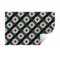 Groen - Roze - Retro - Sterren Muursticker klein 286 -3d