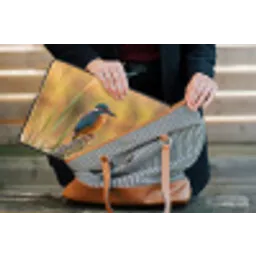 IJsvogel - Tak - Water - Kleurrijk - Levendig laptophoes neopreen klein -tas
