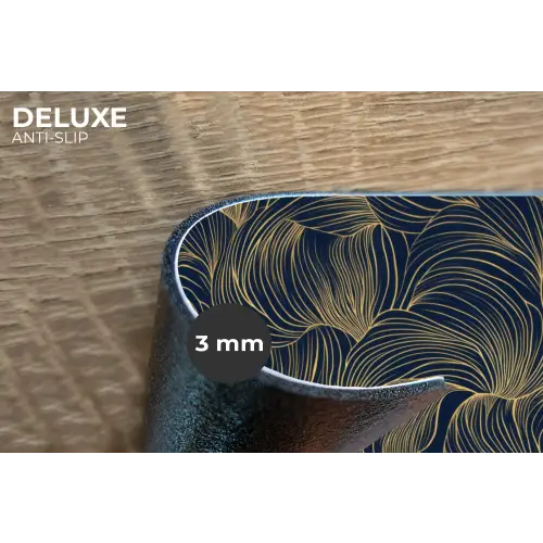 Abstract - Lijnen - Blauw - Goud Placemat vinyl groot 368 -closeup