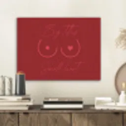 Big titties small heart - Rood - Hart PET vilt klein -sfeer1