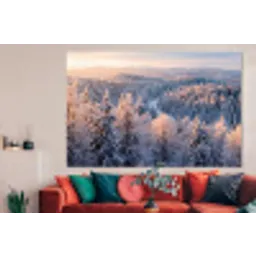 Bos - Bergen - Goud - Winter - Warm forex 5mm xxl -woonkamer