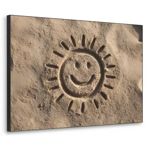 Gezichtje - Zon - Zand - Getekend Textielframe zwart klein -3d