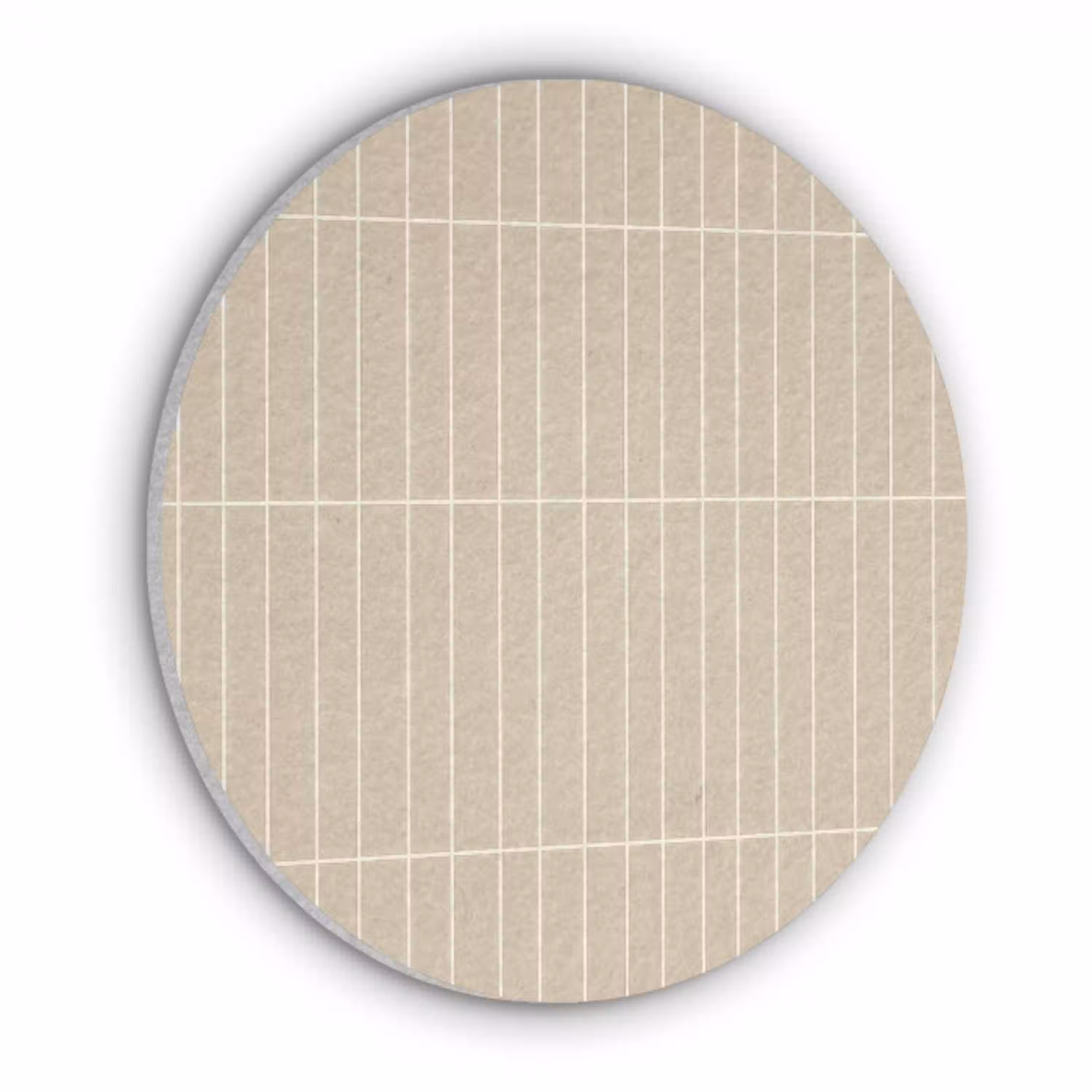 Verticaal - Wandtegel - Crème - Beige Akoestische PET Vilt - Rond klein 838 -3d