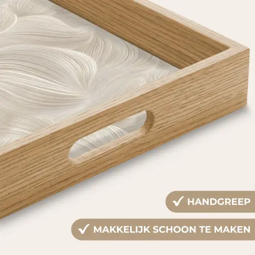 Lijnen - Waaier - Beige Dienblad Rechthoek middel 911 -USP_HandgreepNL