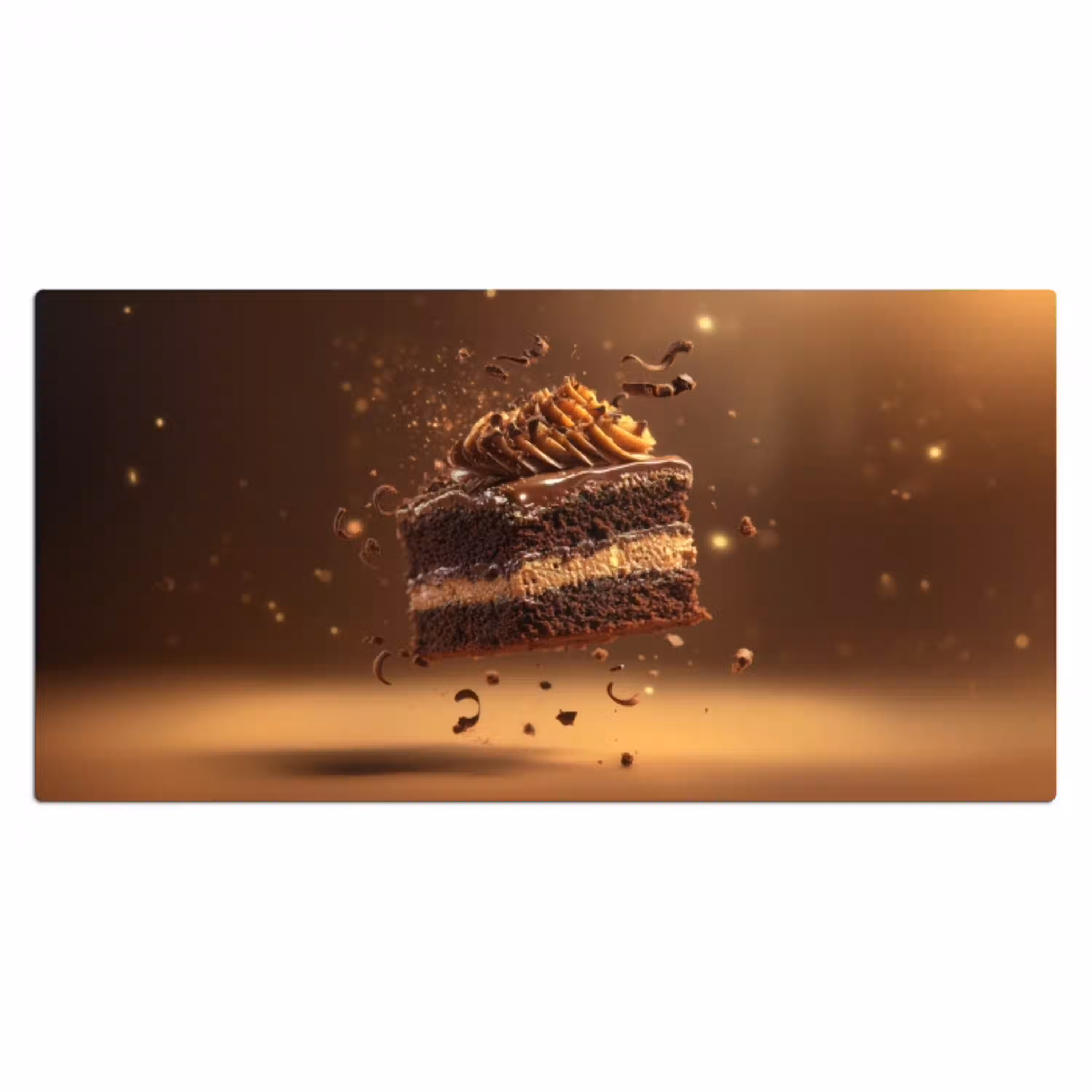 Taart - Chocolade - Eten - Brownie Muismat XXL klein -3d_leeg