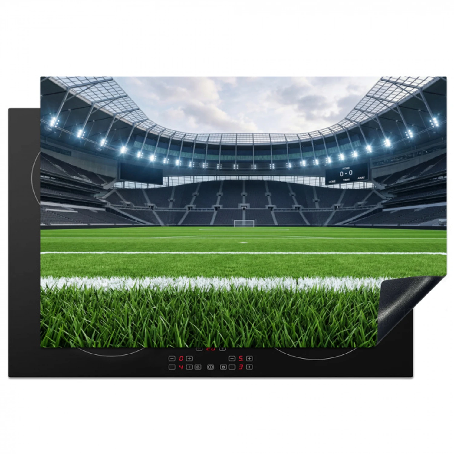 Voetbal - Stadion - Sport - Groen Inductie beschermer vinyl 3mm klein -3d