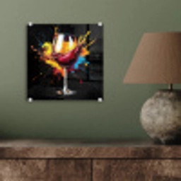 Wijn - Glas - Graffiti - Borrel - Rood - Verf plexiglas 5mm klein -sfeer3