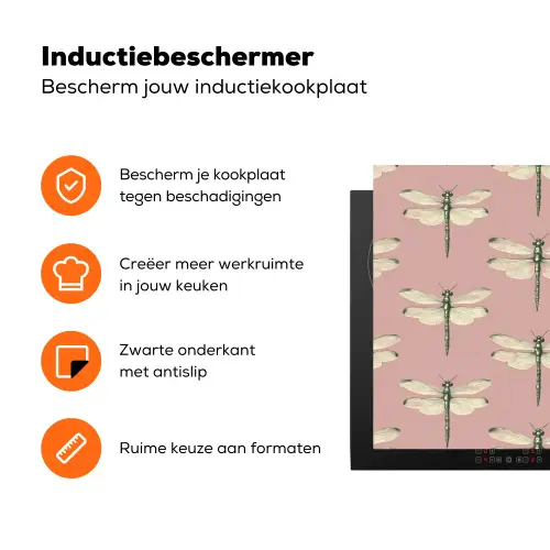 Lillibellen - Patroon - Roze Inductie beschermer vinyl 3mm klein 276 -zzzzzzz-td-ups