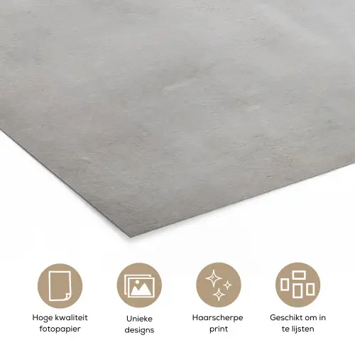 Beton - Grijs - Cement - Industrieel - Structuur poster papier klein -closeup_NL