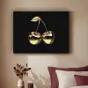 Kersen - Zwart - Goud - Chrome Textielframe zwart klein -sfeer1