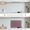 Plaid - Patroon - Roze - Zwart keuken achterwand spatscherm klein 900 -voor_na_NL