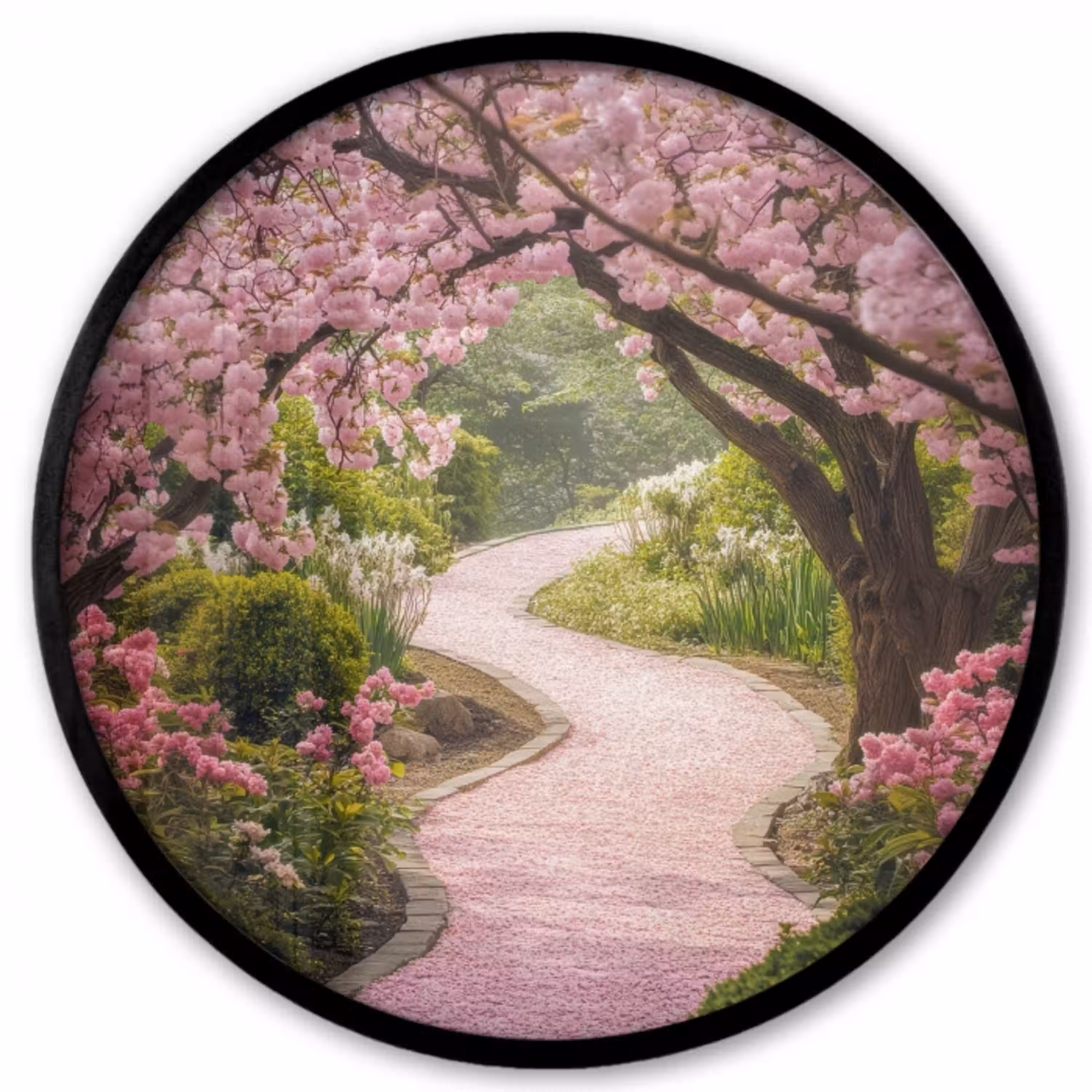 Kersenbloesem - Natuur - Sakura - Pad - Japanse tuin Fotolijst rond zonder passe partout klein -3d