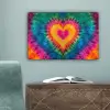 Hart - Tie Dye - Kleurrijk canvas 2cm klein -sfeer4